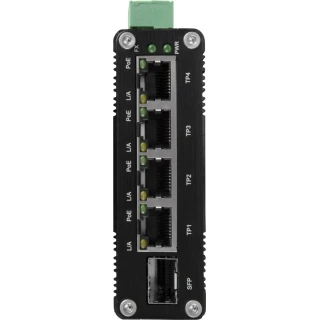 4 portowy przemysłowy switch PoE na szynę DIN BCS-ISP04G-1SFP