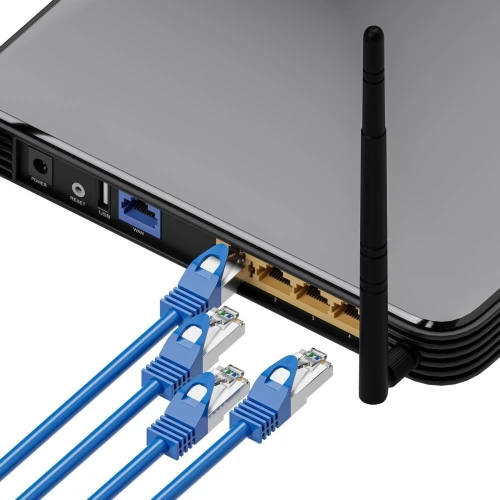 Extralink Kat.6A S/FTP 0.5m | Patchcord LAN | Miedź Kabel sieciowy skrętka 10Gbit/s
