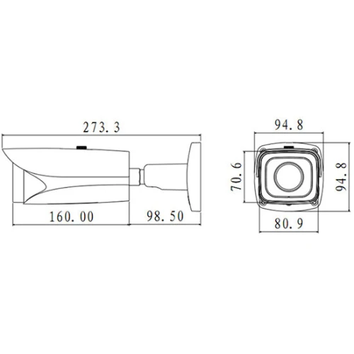 Kamera tubowa BCS serii PRO BCS-TIP6201ITC-III do tablic rejestracyjnych