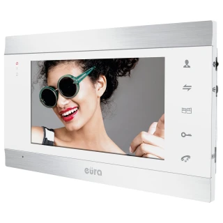 Monitor Eura VDA-01C5 - biały  LCD 7'' AHD pamięć obrazów
