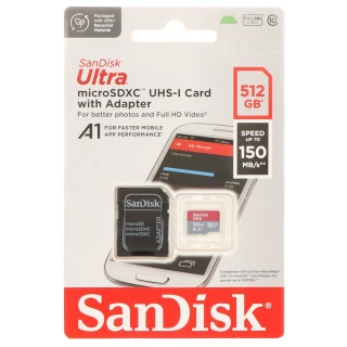 Karta pamięci  SD-MICRO-10/512-SANDISK microSD UHS-I, SDXC 512GB SANDISK