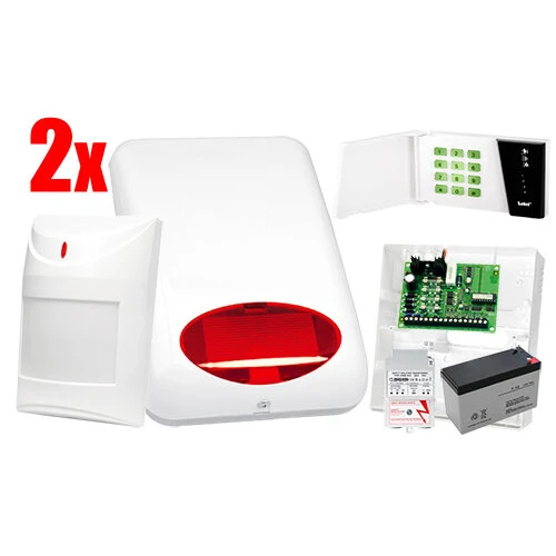 System alarmowy SATEL: Centrala CA-4 VP, Manipulator CA-4 VKLED, 2 x Czujka, Sygnalizator SPL-5010 R, Akcesoria
