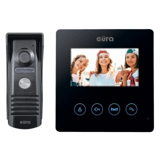 Wideodomofon EURA VDP-52A3 ATIRA Czarny, LCD 4,3'', obsługa 2 wejść