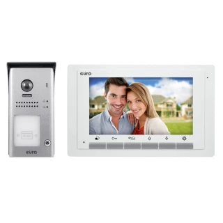 Wideodomofon EURA VDP-61A5/N WHITE 2EASY , LCD 7'', 2-żyłowy, Natynkowy, Czytnik