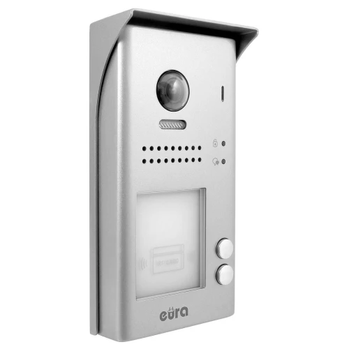 Wideodomofon EURA VDP-72A5/N 2EASY, dwurodzinny, 2x LCD 4,3", 2-żyłowy, Natynkowy, Czytnik