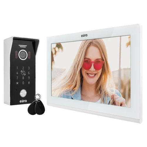 Wideodomofon EURA VDP-99C5 Biały, LCD 10'', 2 wejścia, Pamięć, WiFi,  Aplikacja, Czytnik, Szyfrator