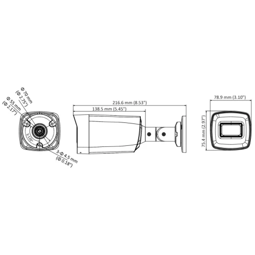Kamera AHD, HD-CVI, HD-TVI, PAL DS-2CE17H0T-IT5F 3.6mm 5Mpx Hikvision WYP