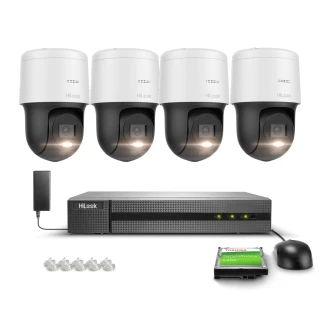 Zestaw do monitoringu 4x Kamera obrotowa PTZ-N4MP, 4Mpx, PoE, H.265+ Hilook Hikvision