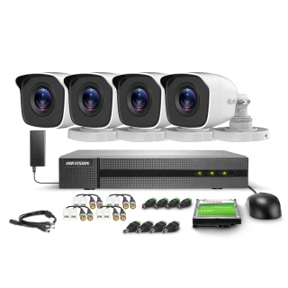 Zestaw do monitoringu Zestaw do monitoringu 4x TVICAM-B2M, FullHD, IR20m, Hilook by Hikvision