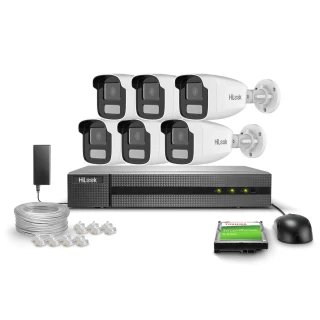 Zestaw do monitoringu 6x IPCAM-B2-50DL FullHD Dual-Light 50m HiLook by Hikvision