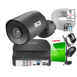 Zestaw do monitoringu z kamerą tubową 8 Mpx BCS-TQ4803IR3-G i akcesoriami