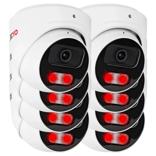 Zestaw kamer IP 8x KEEYO LV-V-IP5M40DF-B-II 5Mpx IR40m  AI Audio