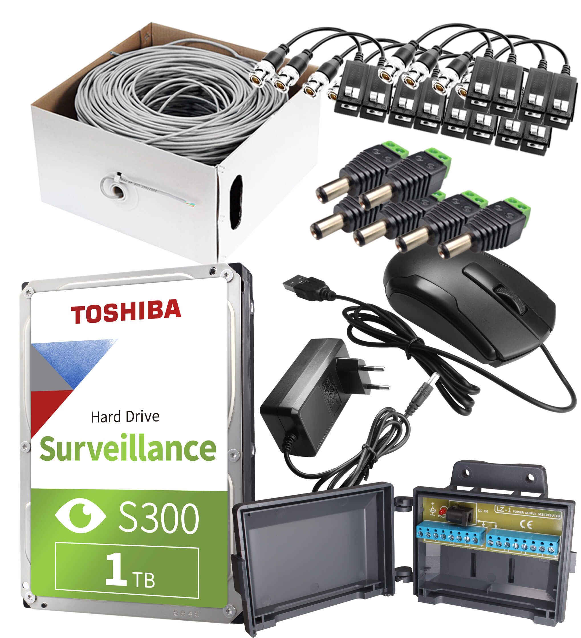 Zestaw do monitoringu: Rejestrator LV-XVR84S, 6x Kamera LV-AL60HVTW-S, 1TB, akces