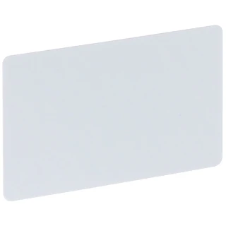 Biała karta zbliżeniowa RFID ATLO-307P200 o częstotliwości 13,56 MHz. Produkt ma prostokątny kształt z zaokrąglonymi rogami.