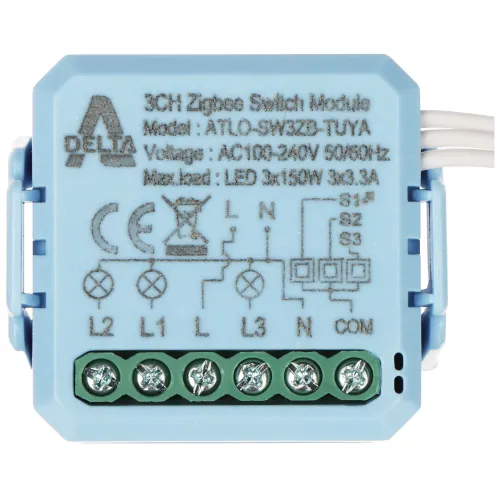Inteligentny przełącznik ATLO-SW3ZB-TUYA ZigBee, Tuya Smart