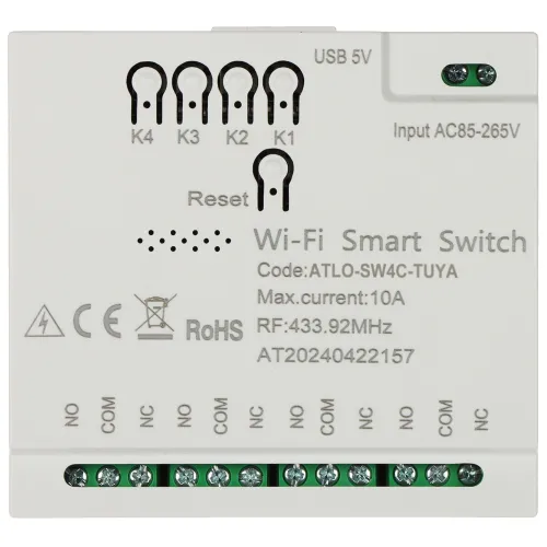 Inteligentny przełącznik ATLO-SW4C-TUYA Wi-Fi, Tuya Smart