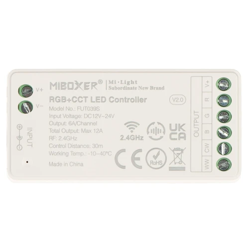 Sterownik oświetlenia LED LED-RGBW-WC/RF 2.4 GHz, RGBCCT (RGBWW) 12... 24V DC MiBOXER / Mi-Light