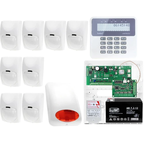 System alarmowy Satel Perfecta 16, 8x Czujka, Manipulator LCD, Aplikacja mobilna, Powiadamianie