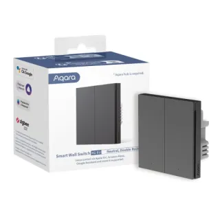 Aqara Smart Wall Switch H1 Szary | Przełącznik | Podwójny, z Neutral, Zigbee 3.0, EU, WS-EUK01-G