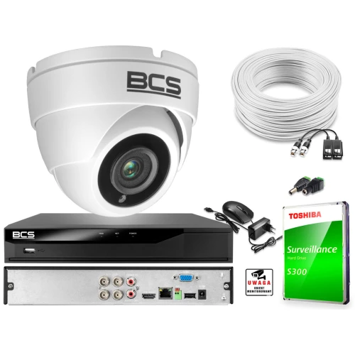 BCS-DMQ2203IR3-B Rejestrator BCS-XVR0401-IV Dysk 1TB Monitoring