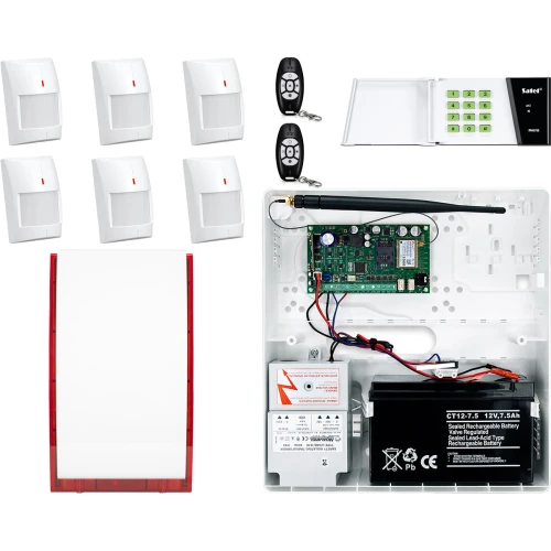 Bezprzewodowy system alarmowy Płyta główna MICRA + Manipulator bezprzewodowy MKP-300 + 2x Pilot MPT-300+ 6x Czujka MPD-300, Sygnalizator MSP-300  , Akcesoria