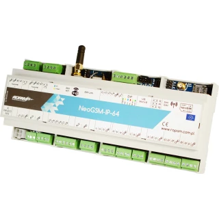 Centrala alarmowa Ropam NeoGSM-IP-64-D12M z modułem GSM i WiFi, obudowa DIN