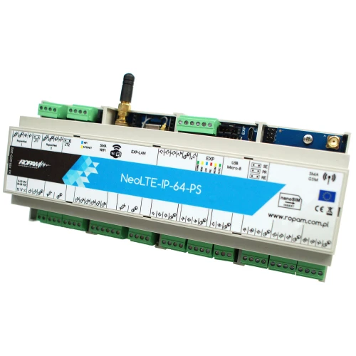 Centrala alarmowa Ropam NeoLTE-IP-64-PS-D12M LTE + WiFi obudowa DIN