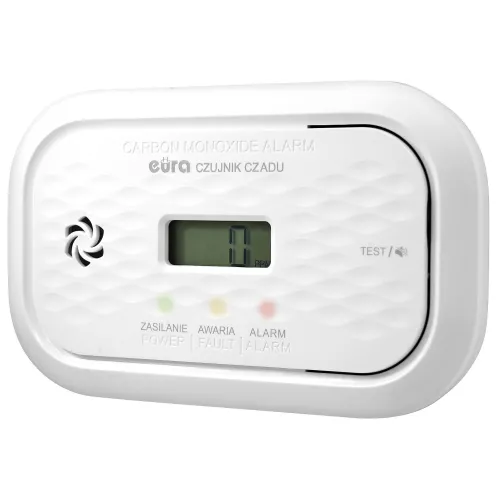 Czujnik czadu EURA CD-72A2v4300/B certyfikat CNBOP-PiB, DC 3V (2x LR6), LCD