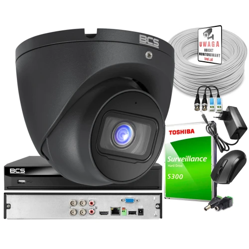 Zestaw do monitoringu z kamerą kopułkową 5 Mpx Kamera BCS-EA15FSR3-G akcesoriami