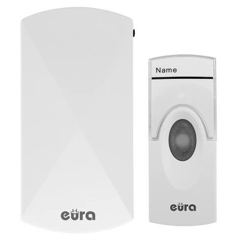 Dzwonek bezprzewodowy EURA WDP-05A3 - biały, kodowany, możliwość rozbudowy, zasilanie 230V/50 Hz