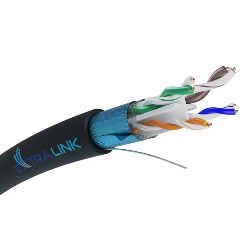 Extralink CAT6 FTP (F/UTP) V2 Zewnętrzny | Kabel sieciowy skrętka | 305M