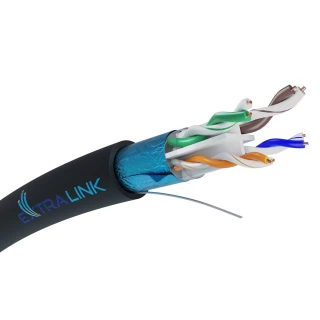 Extralink CAT6 FTP (F/UTP) Zewnętrzny żelowany | Kabel sieciowy skrętka | 305M