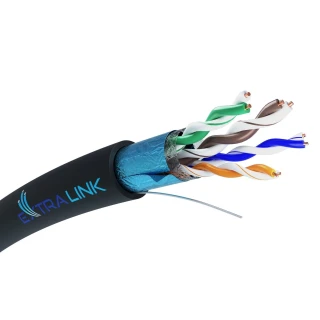 Extralink CAT5E FTP (F/UTP) V2 Zewnętrzny | Kabel sieciowy skrętka | 305M