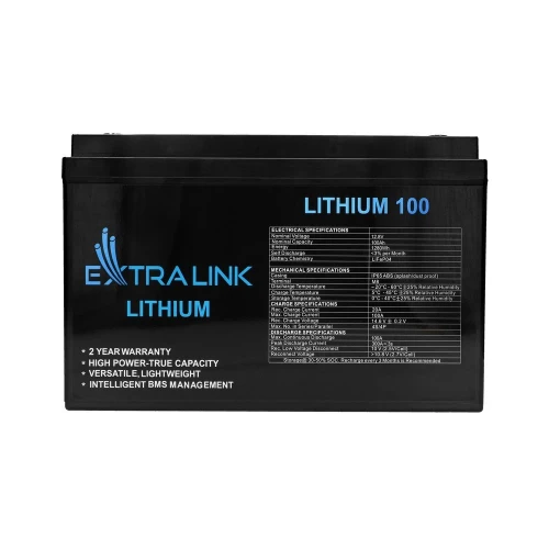 Extralink LiFePO4 100AH | Akumulator | 12.8V, BMS