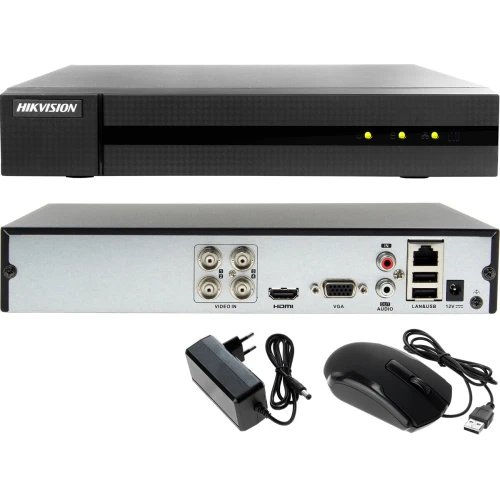 System monitoringu firmy, magazynu, hali Hikvision Hiwatch rejestrator 4 kanałowy, 1 x HWT-B120-M, 3 x HWT-T120-M, 1TB, Akcesoria