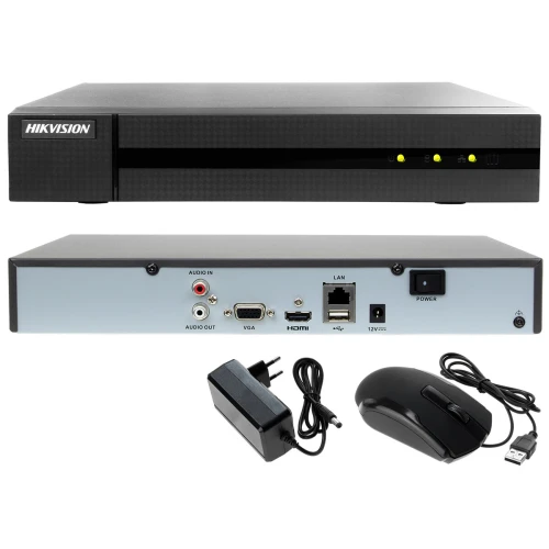 Zestaw do monitoringu IP sklepu, hurtowni, magazynu Hikvision Hiwatch Rejestrator IP HWN-4104MH + 4x Kamera HWI-B140H-M + Akcesoria