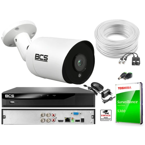 Idealny zestaw do monitoringu po skrętce mieszkania domu placu BCS-TQ4203IR3-B Rejestrator BCS-XVR0401-IV Dysk 1TB 
