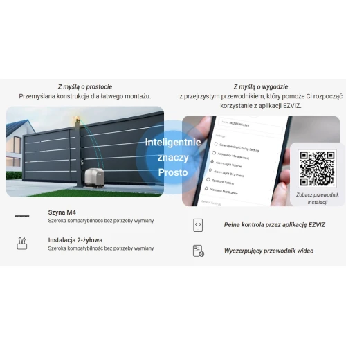 Zestaw EZVIZ HG2 600 PRO do bram przesuwnych 600kg z kamerą