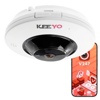 Outlet: Kamera FISHEYE IP bezprzewodowa KEEYO LV-P-IP4M2FE 4Mpx IR 25m 180 stopni
