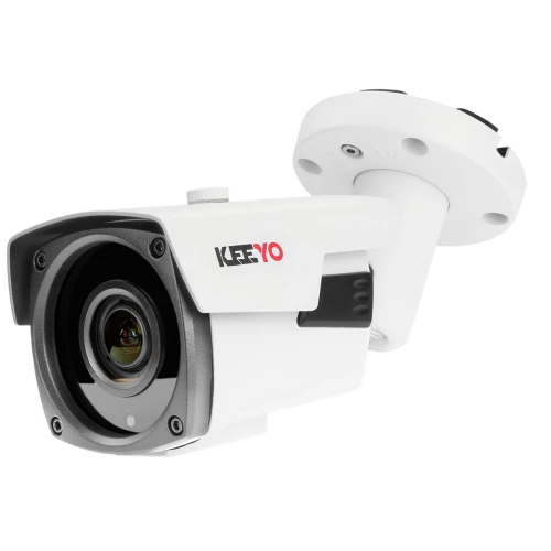 Keeyo IP Zestaw do monitoringu 5MPx H265+ IR 60m Motozoom 2 x Tubowa kamera 1TB