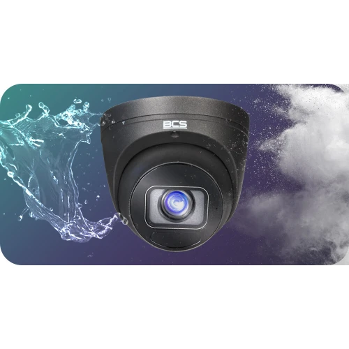 Zestaw wandaloodporny do monitoringu z kamerą kopułkową 2 Mpx BCS-P-EIP52VSR4-AI1-G i akcesoriami