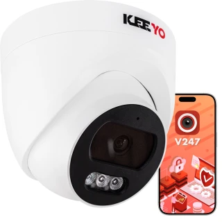 Kamera kopułowa IP 4Mpx IR 25m KEEYO LV-V-IP4M25DF-B Audio AI