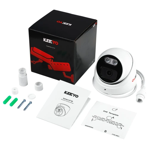 Kamera kopułowa IP KEEYO LV-V-IP8M40DF-B-II 8Mpx IR 40m
