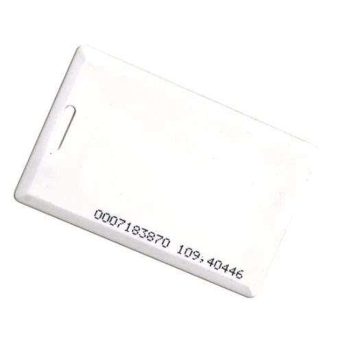 Karta RFID EMC-01 125kHz 1,8mm z numerem (8H10D+W24A) biała z otworem laminowana