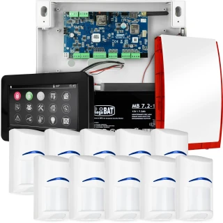 Kompletny system alarmowy NeoGSM-IP, 10x czujka BOSCH, TPR-4BS-P,  GSM WiFi