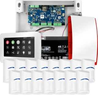 Kompletny system alarmowy NeoGSM-IP, 15x czujka BOSCH, TPR-4WS-P,  GSM WiFi