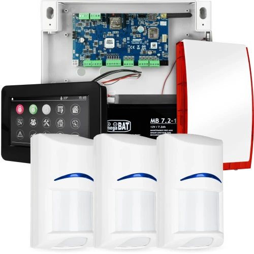 Kompletny system alarmowy NeoGSM-IP, 3x czujka BOSCH, TPR-4BS-P,  GSM WiFi
