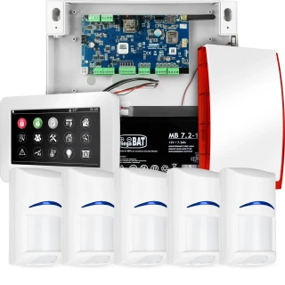 Kompletny system alarmowy NeoGSM-IP, 5x czujka BOSCH, TPR-4WS-P,  GSM WiFi