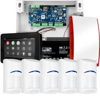 Kompletny system alarmowy NeoGSM-IP, 5x czujka BOSCH, TPR-4BS-P,  GSM WiFi