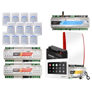 System alarmowy Ropam NeoGSM-IP-64 DIN, Biały, 12x Czujka Sterowanie roletami, oświetleniem, powiadamianie GSM, Wifi 